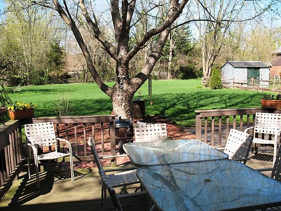 Back View of deck/mature trees