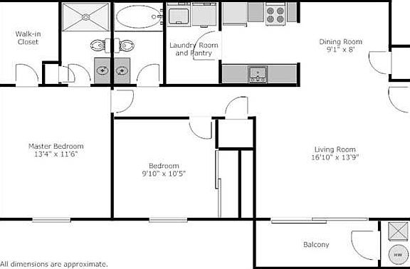 Comfortable floor plan with lots of closets