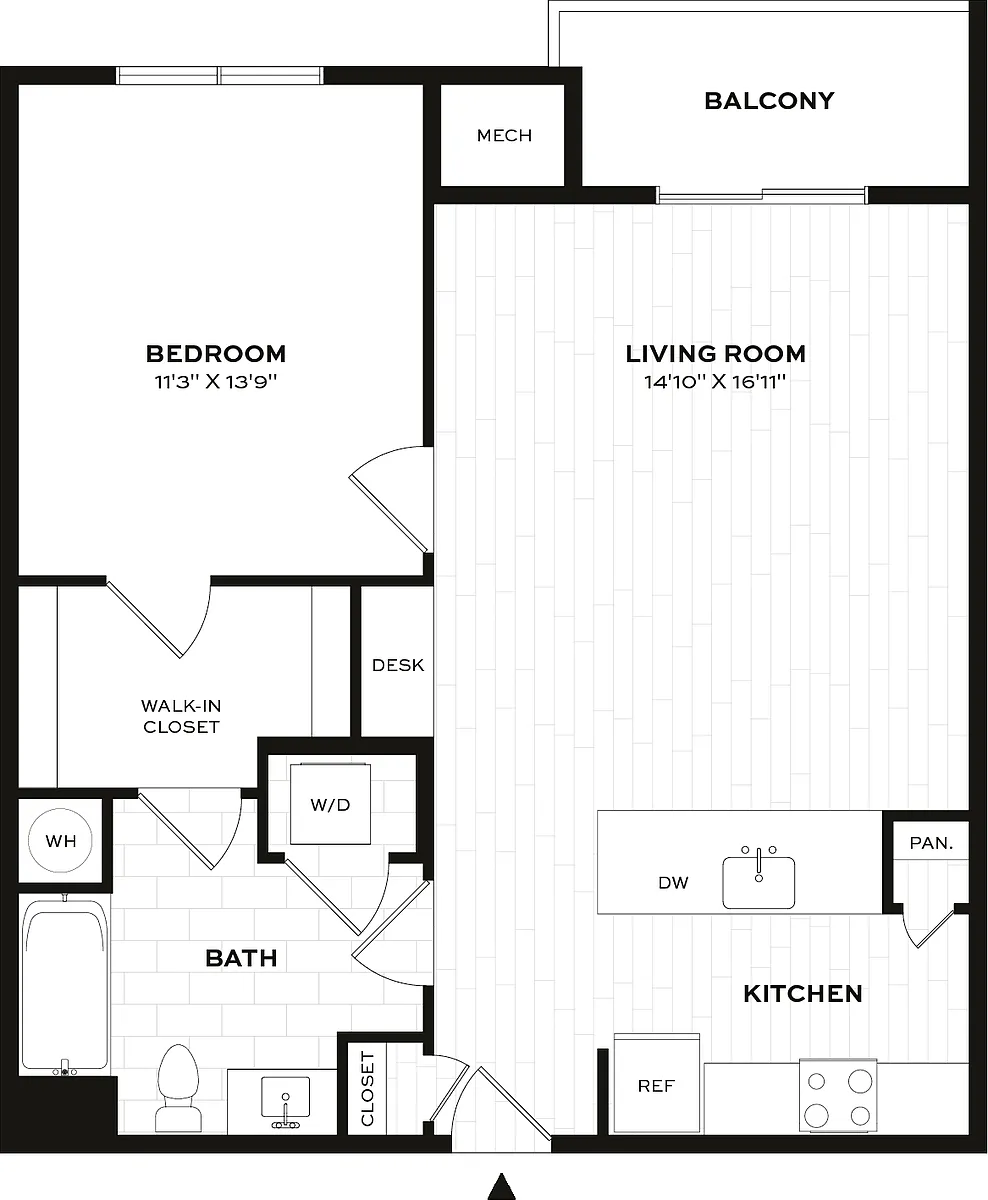 Floor plan 1 Bed/1 Bath-B1