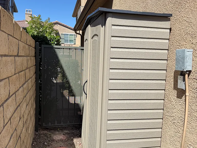 Shed in backyard/patio