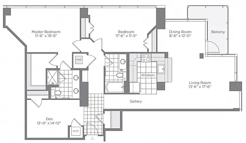 Floor plan 2 Bed - 2 Bath | BD04 1,590SF