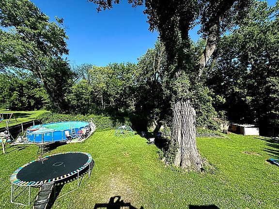 Fenced portion of backyard 