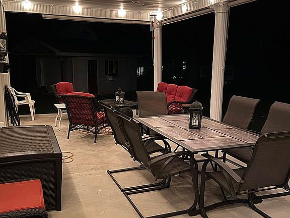Large private rear porch