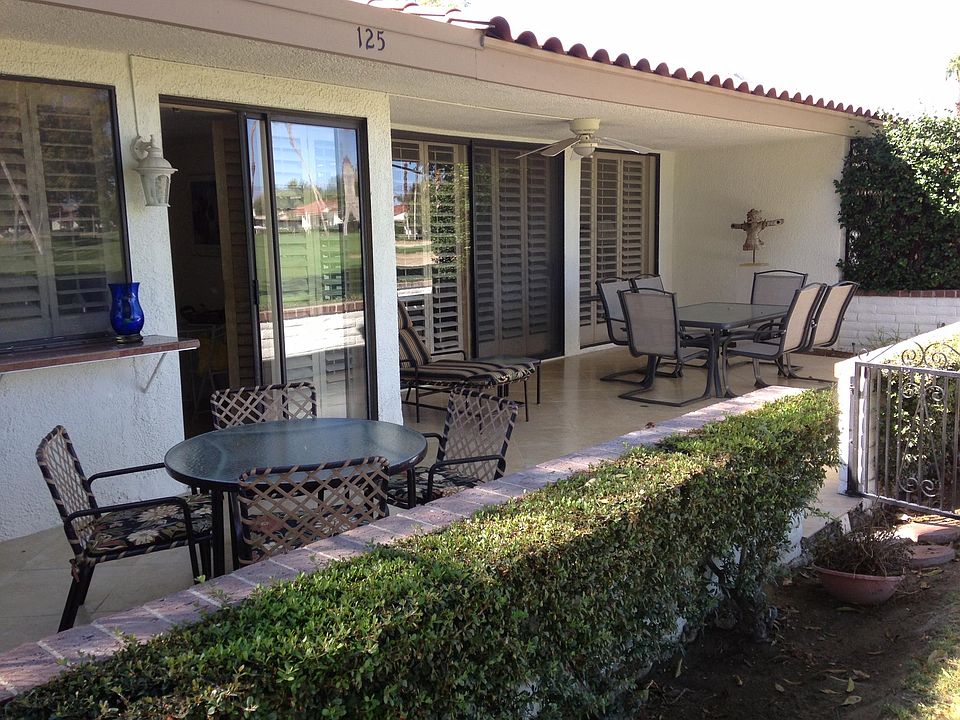 Large patio overlooking golf course