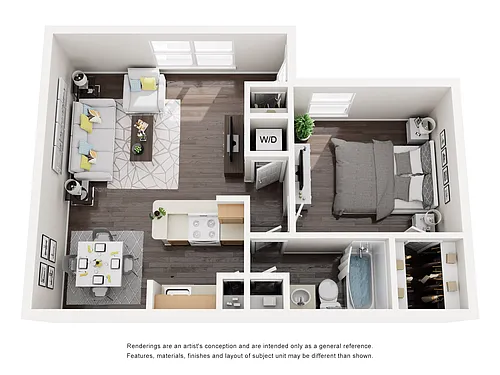 Floor plan One Bedroom, One Bath