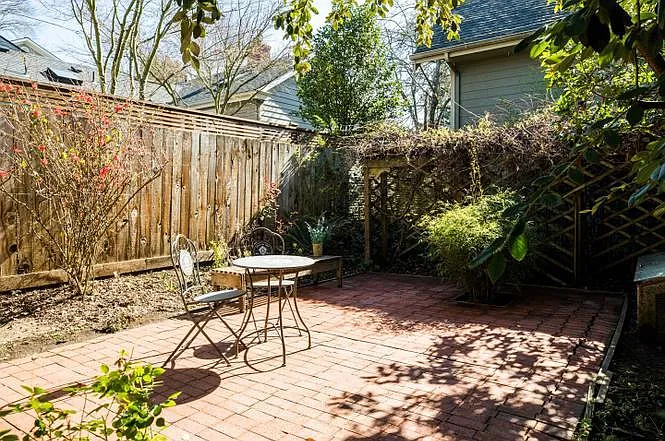 This private patio comes with the studio.