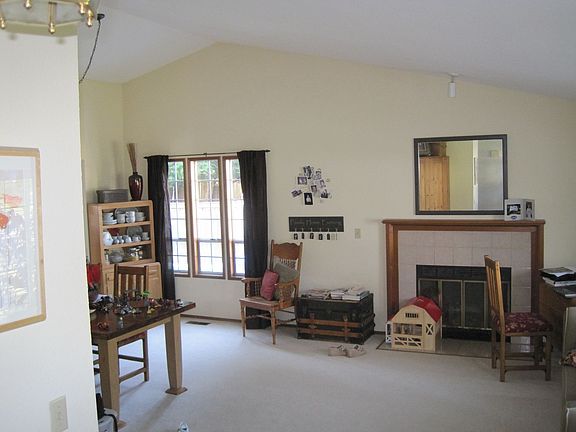 Great room with vaulted ceiling
