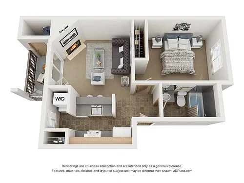 Floor plan 1x1 - Fenwick