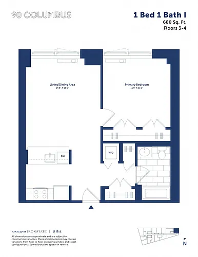 Floor plan 1 Bed 1 Bath I