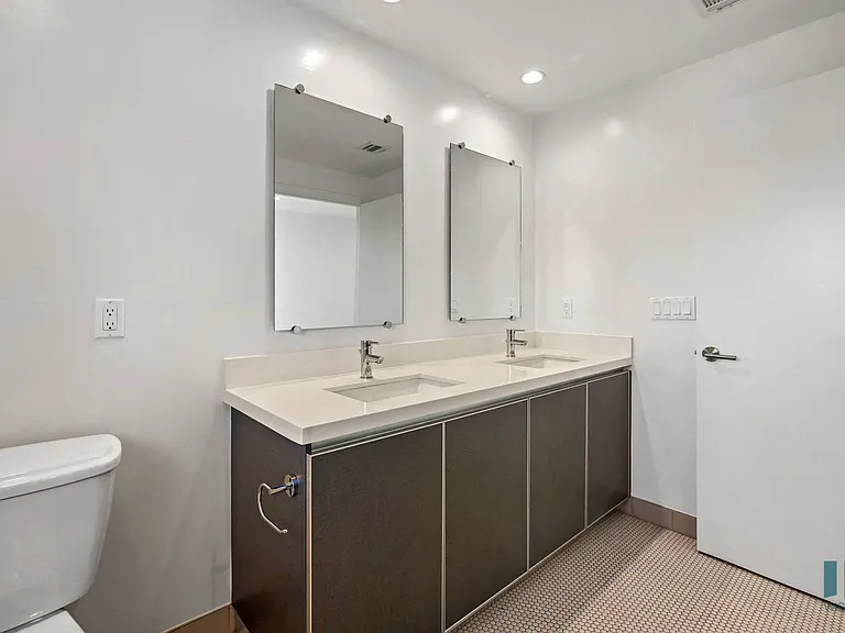 Bathroom Double-Sink Vanity and Cabinet Storage