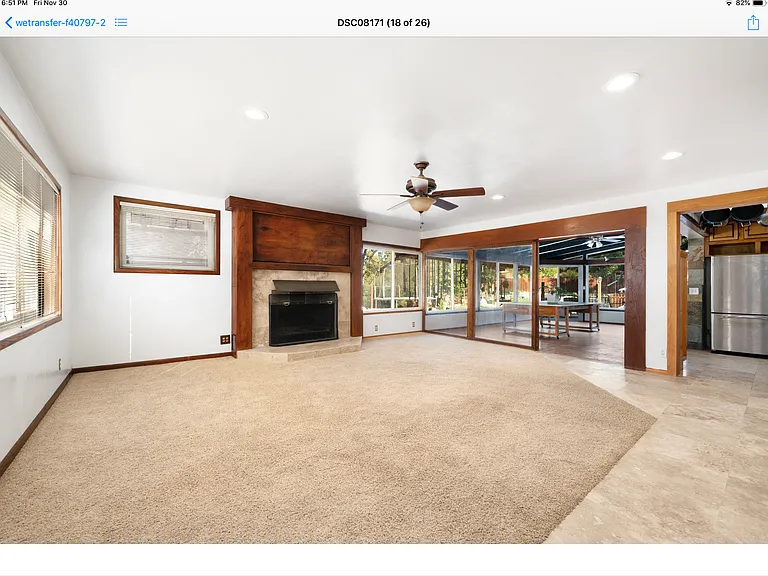 Carpet has been replaced with wood