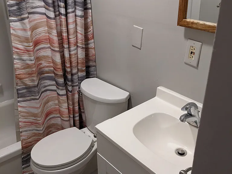 Full bathroom located on main level (second floor)