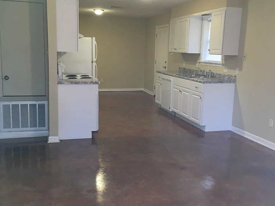 Living room kitchen dining room, 806 has brown cabinets