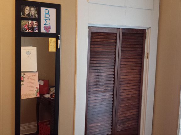 Both bedrooms feature a large closet space.