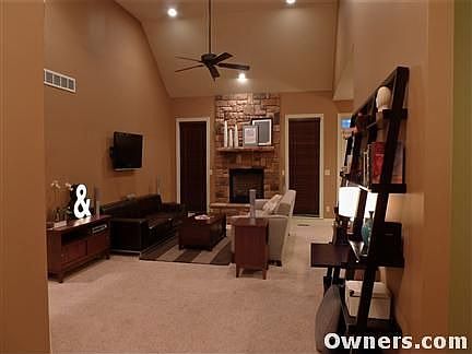 Living room with 14' ceilings