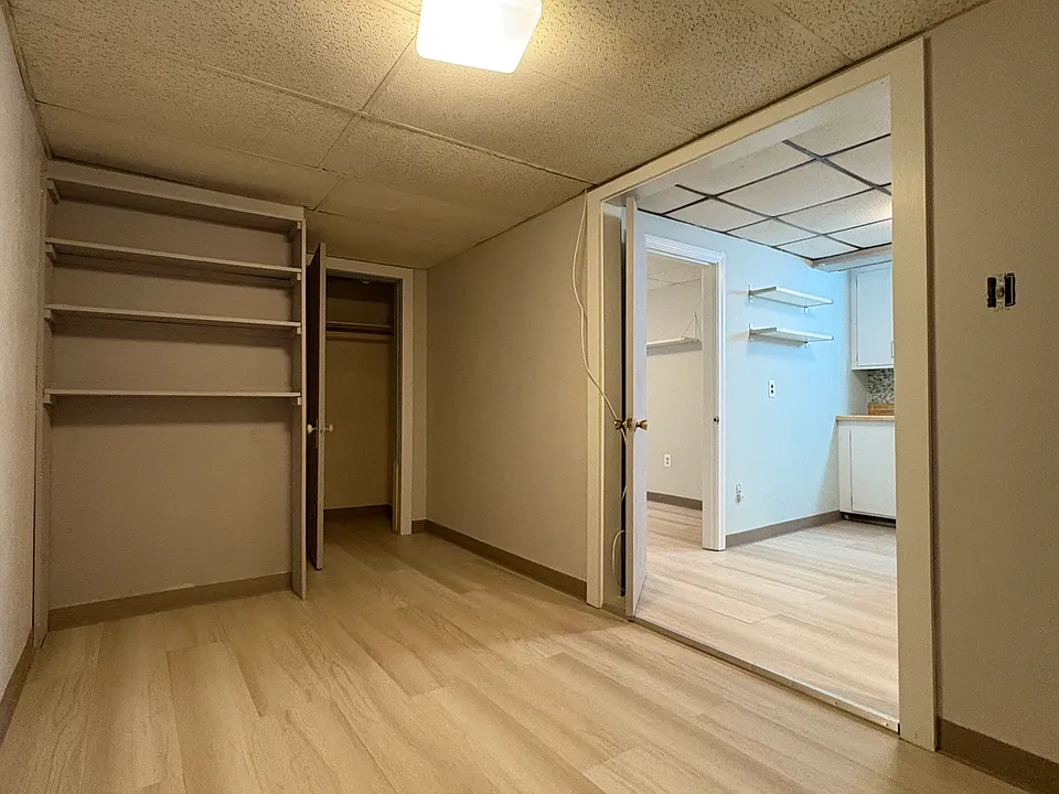 Living room with closet