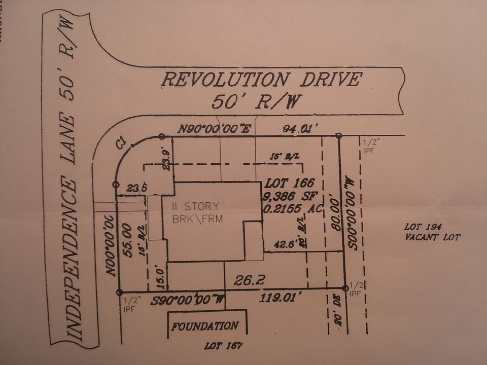 Survey of Corner Lot