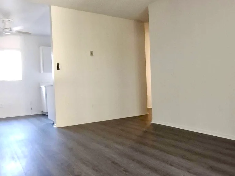 Living room, facing northeast, dining light off.