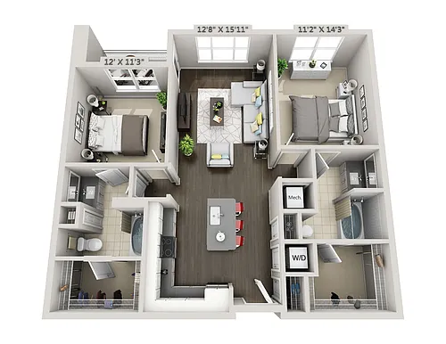Floor plan C2 2 Bedroom 2 Bath