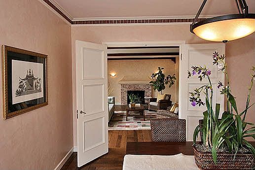 Living room opens to dining room