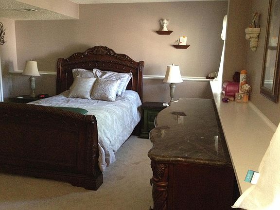 Master bedroom with full bathroom