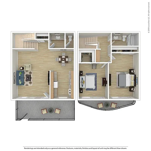 Floor plan 2 BR townhome