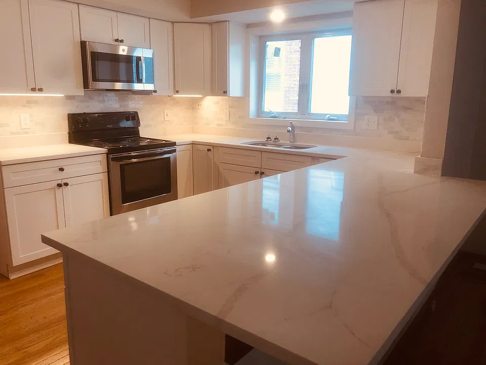 Kitchen is bright and new