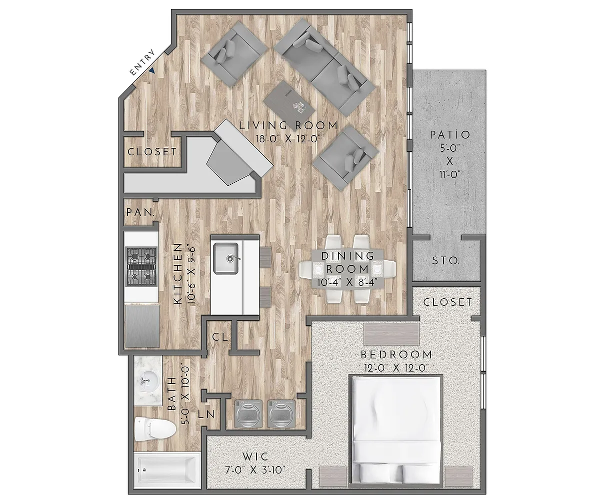 Floor plan A4-1BD/1BA