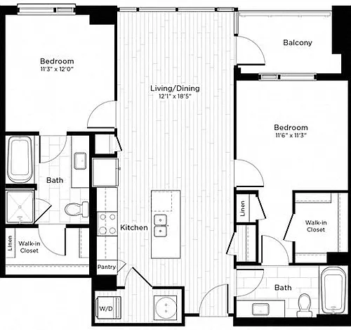 Floor plan 2F w/ Balcony