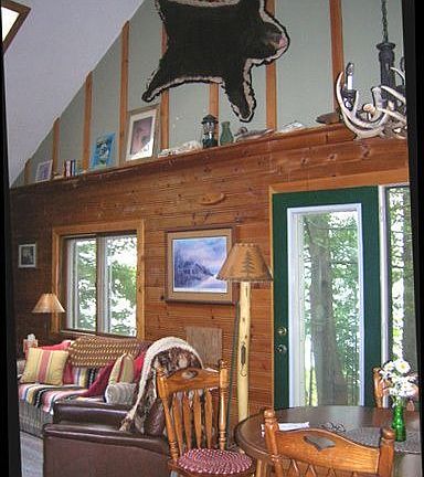 bear wall & vaulted ceiling