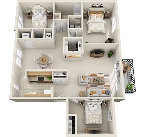 Floor plan 3 Bed 1.5 Bath