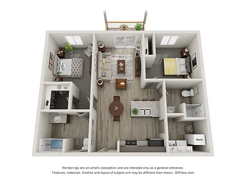 Floor plan 2 Bedroom 2 Bathroom