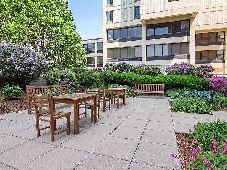 Garden patio for the building