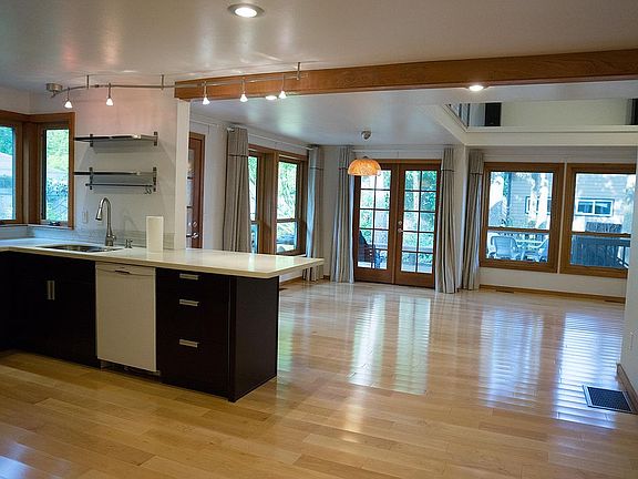 open kitchen and dining area
