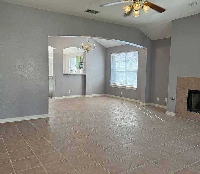 Living room, fireplace
