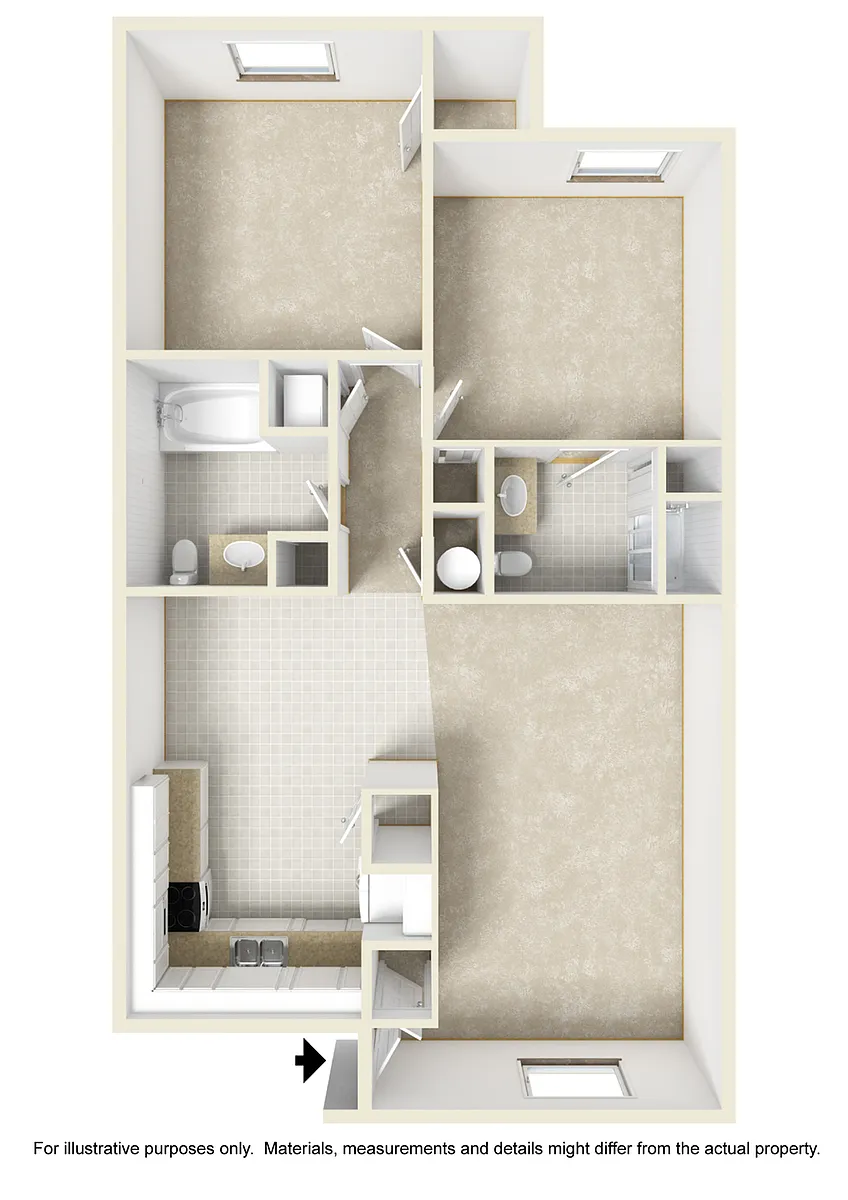 Floor plan 2x2 Lower