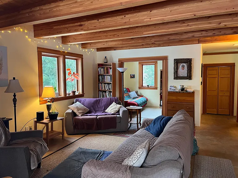 Living Room and BR 1, staged with furniture