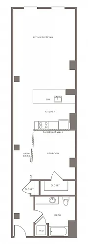 Floor plan A02 - One Bedroom