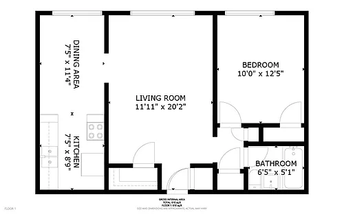 Floor plan 1 Bedroom