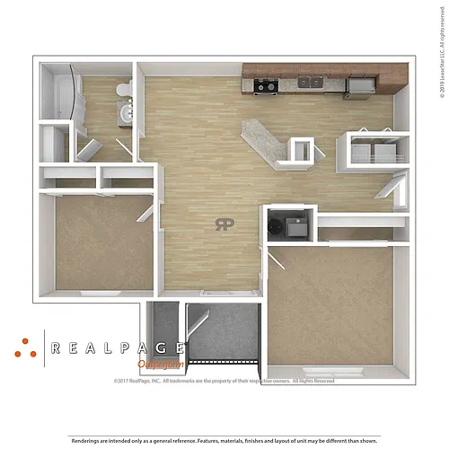 Floor plan 2 Bedroom 1 Bath