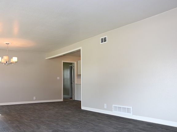 Dining area leads to kitchen
