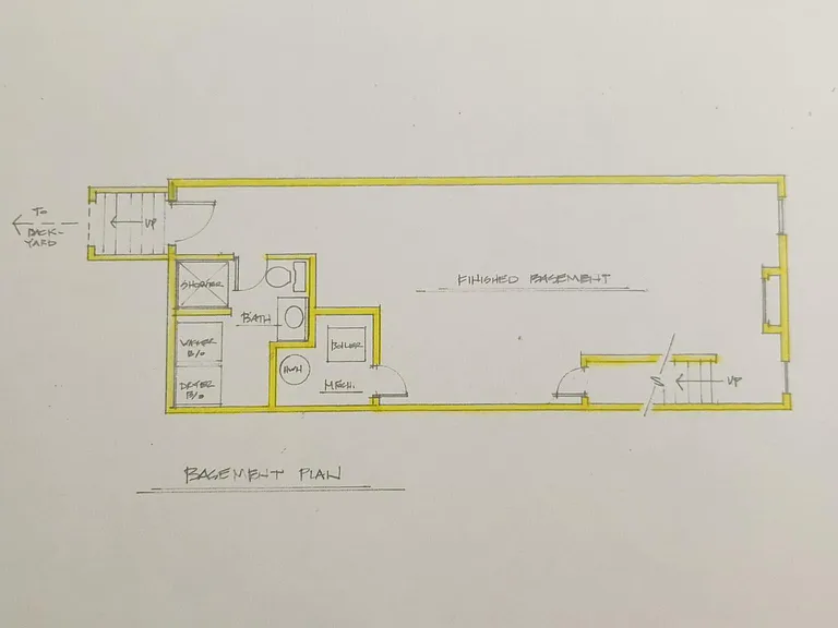 Ground Floor Plan with two exits.