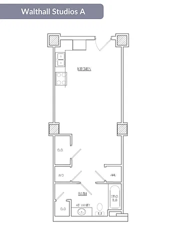 Floor plan Walthall Studio A
