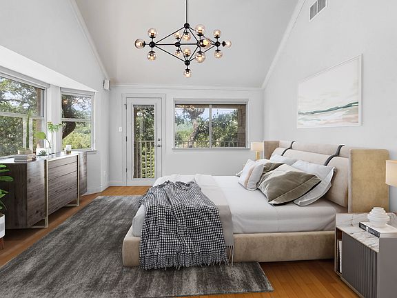 A reimagined primary  bedroom space.