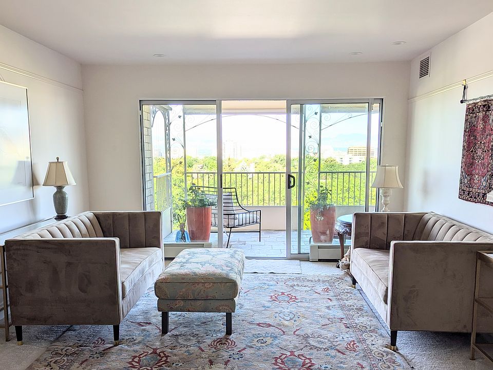 view from entry across balcony facing west