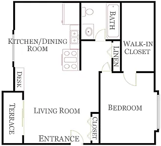 Floor plan Garden One Bed