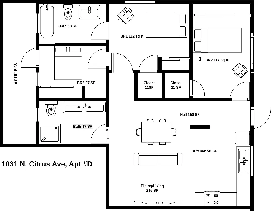 3 bed, 1100 sqft, $3,200 — Photo 2