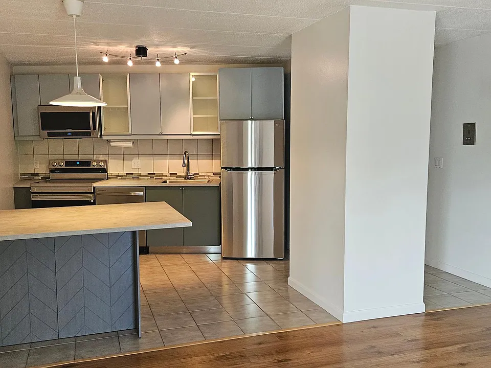 Large kitchen island with additional storage