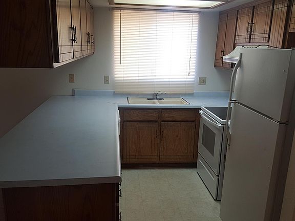Kitchen with Frig, glass top range, dishwasher
