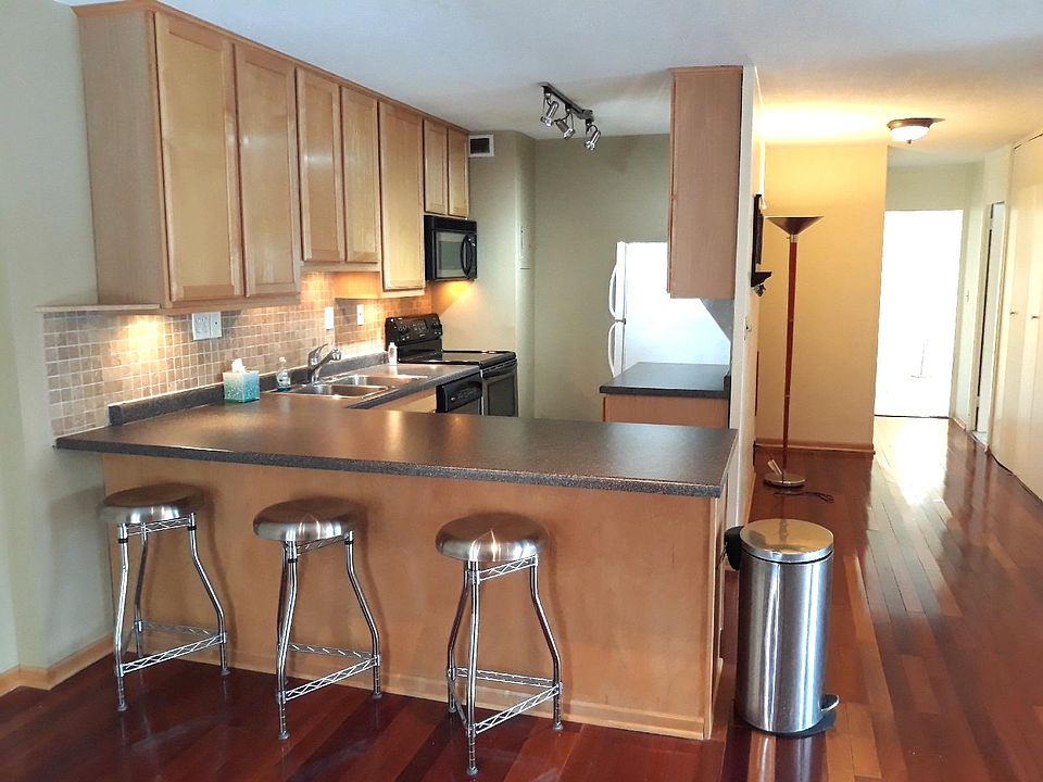 View from the dining area (room for a big table) towards kitchen and bedrooms down the hall.